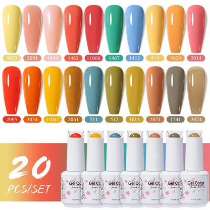 Clou Beaute 10/12/20/24pcs Gel Nail Polish Set Color 15ml White Glass Bottle Nail Art Kit Semi Permanent Gellack Nail Varnish