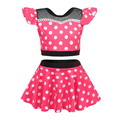 Girls Princess Swimsuit Cinderella Elsa Belle Rapunzel Cosplay Beachwear Kids Summer Fashion 2 Pcs Swimsuit Sets 2-9Yrs