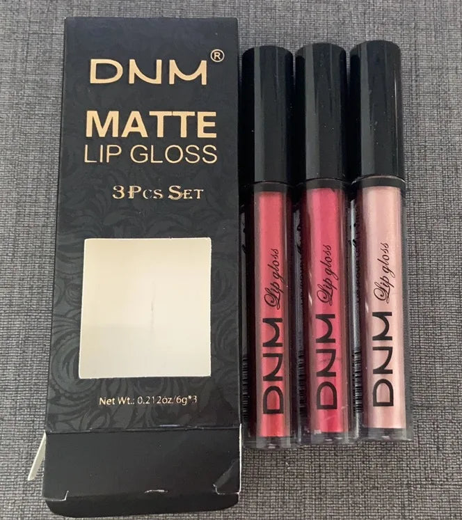 3pcs/set Liquid Lipsticks Waterproof Long Lasting Cosmetic Red Blue Purple Matte Lip Gloss Nude Lip Tint Stain Makeup