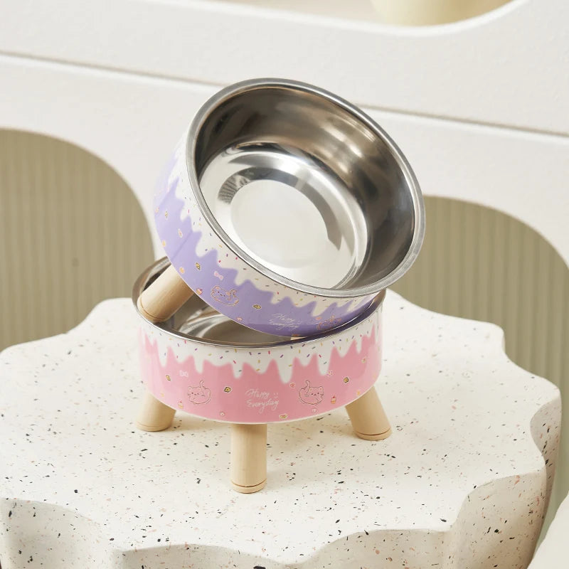 Ice Cream Design Raised Pet Bowl 🍦🐶🐱