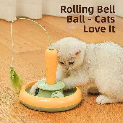 Multifunctional Electric Cat Toy Sturdy Design Self Rotating Interactive Cat Toy Reusable Self Rotating Teaser