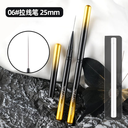 Extra Fine Nail Brushes Liner 6/9/12/15/18mm Design Brushes for Gel Painting Thin Long Lines Details Drawing Pen DIY Line Pen