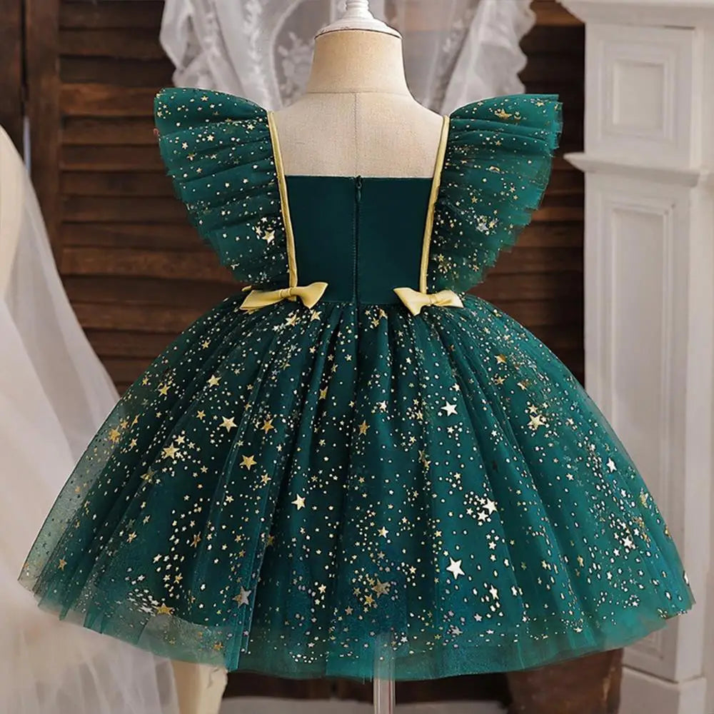 K-Pop Hunters Zoey Rumi Girl Fall Party Dress Birthday Holiday High Waist Tulle Dress Bow Wedding Gown Kids Wear Princess Dress