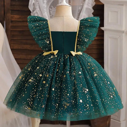 K-Pop Hunters Zoey Rumi Girl Fall Party Dress Birthday Holiday High Waist Tulle Dress Bow Wedding Gown Kids Wear Princess Dress