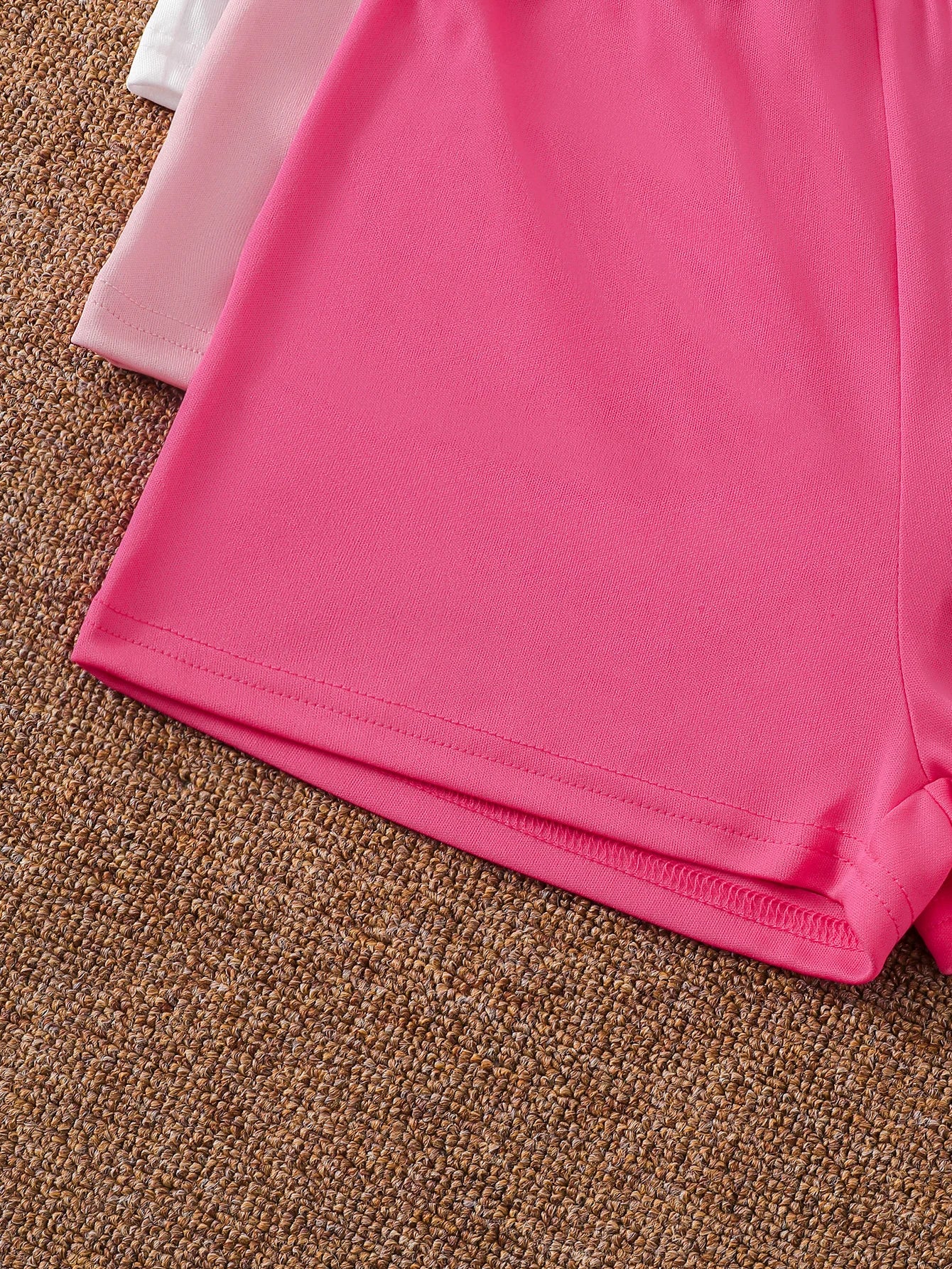 Girls' Essential 3-Pack 2-Piece Outfits: Solid Color Tee & Shorts Summer Loungewear Set