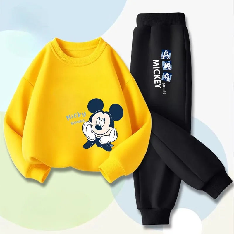 Spring Autumn Children Clothes Set Kid Boy Disney Mickey Sweatshirts Pullover & Pants 2pcs Suit Children Long Sleeve Casual Suit