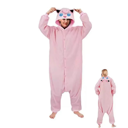 In Stock Snorlax Squirtle Mewtwo Onesie Gengar Cosplay Costume Halloween Adult Anime Cute Cat Eevee Boys And Girls Pajamas