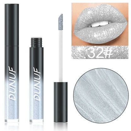 DUNUF 32 Color Matte Liquid Lipstick: Bold Pigment Non-Stick Lip Glaze