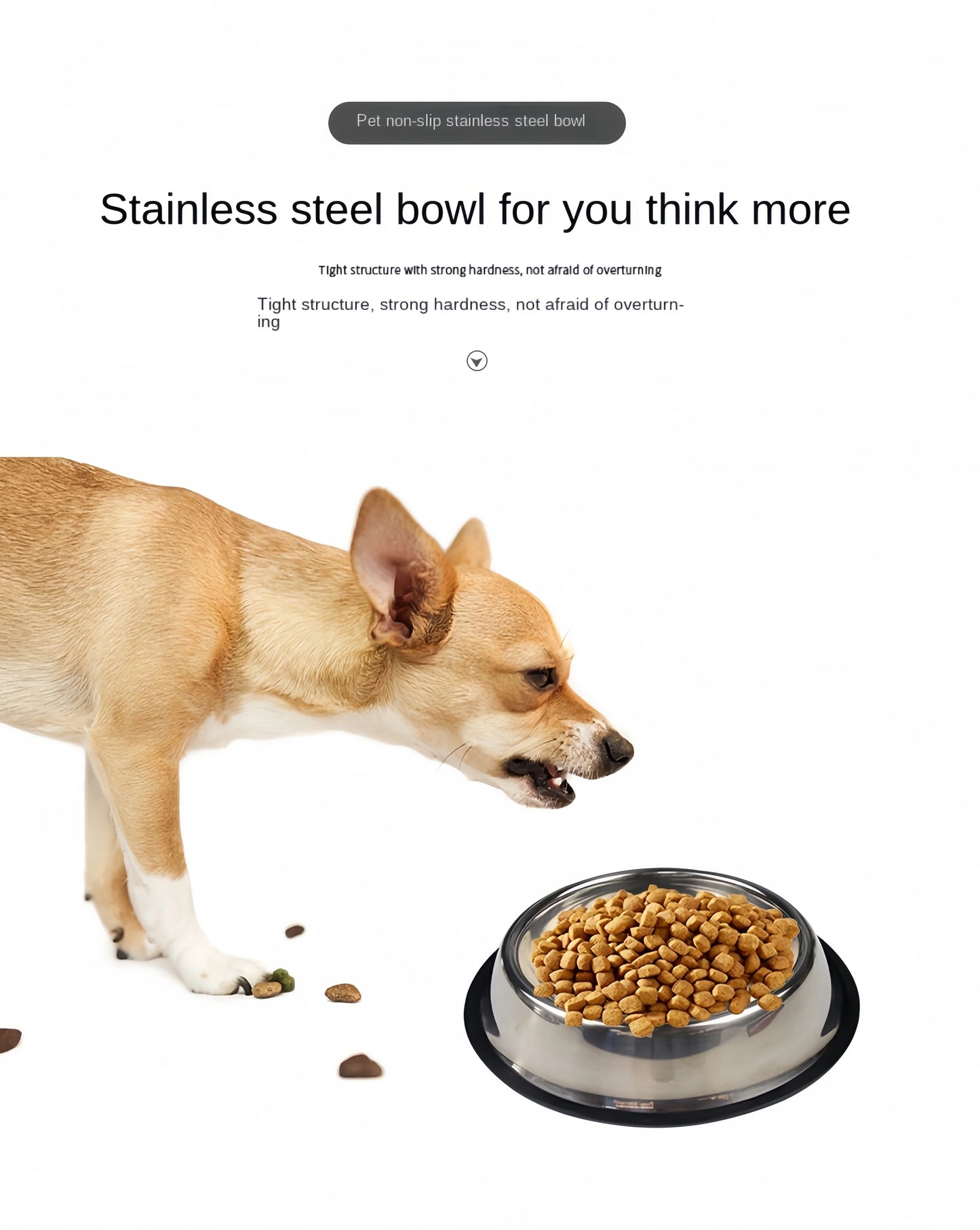 Pet Dog Cat Stainless Steel Bowl Pet Feeding Bowl Cat and Dog Drinking Bowl Metal Feeder Bowl Durable Easy To Clean Pet Supplies