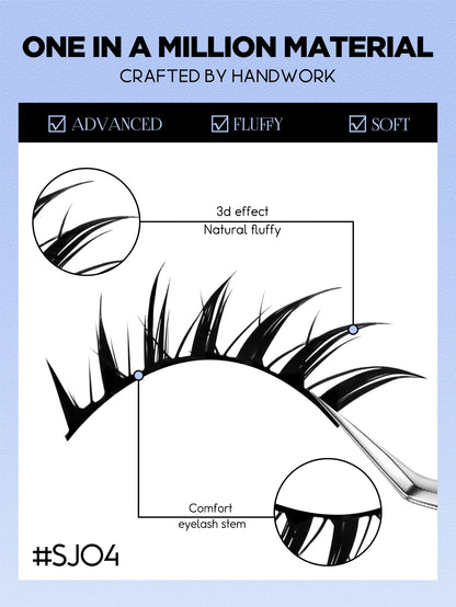 Lasvirey Cat Eye Lashes Manga Lashes Styles 3D Faux Mink Lashes Soft Cross Wispy Natural Winged End Eye Elongated Eyelash Makeup