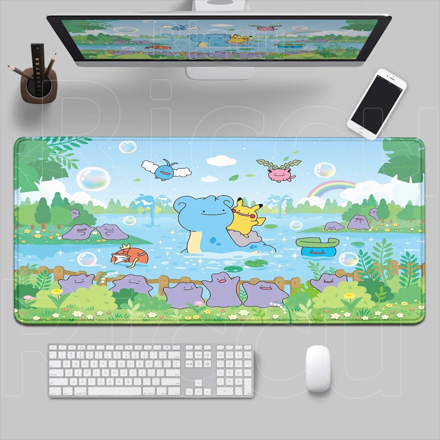 HD 900x400 Rubber Large PC Mousepad Gaming Mouse Pad Accessories Pikachu Slowpoke XXL Desk Keyboard Mat Computer Laptop Mausepad