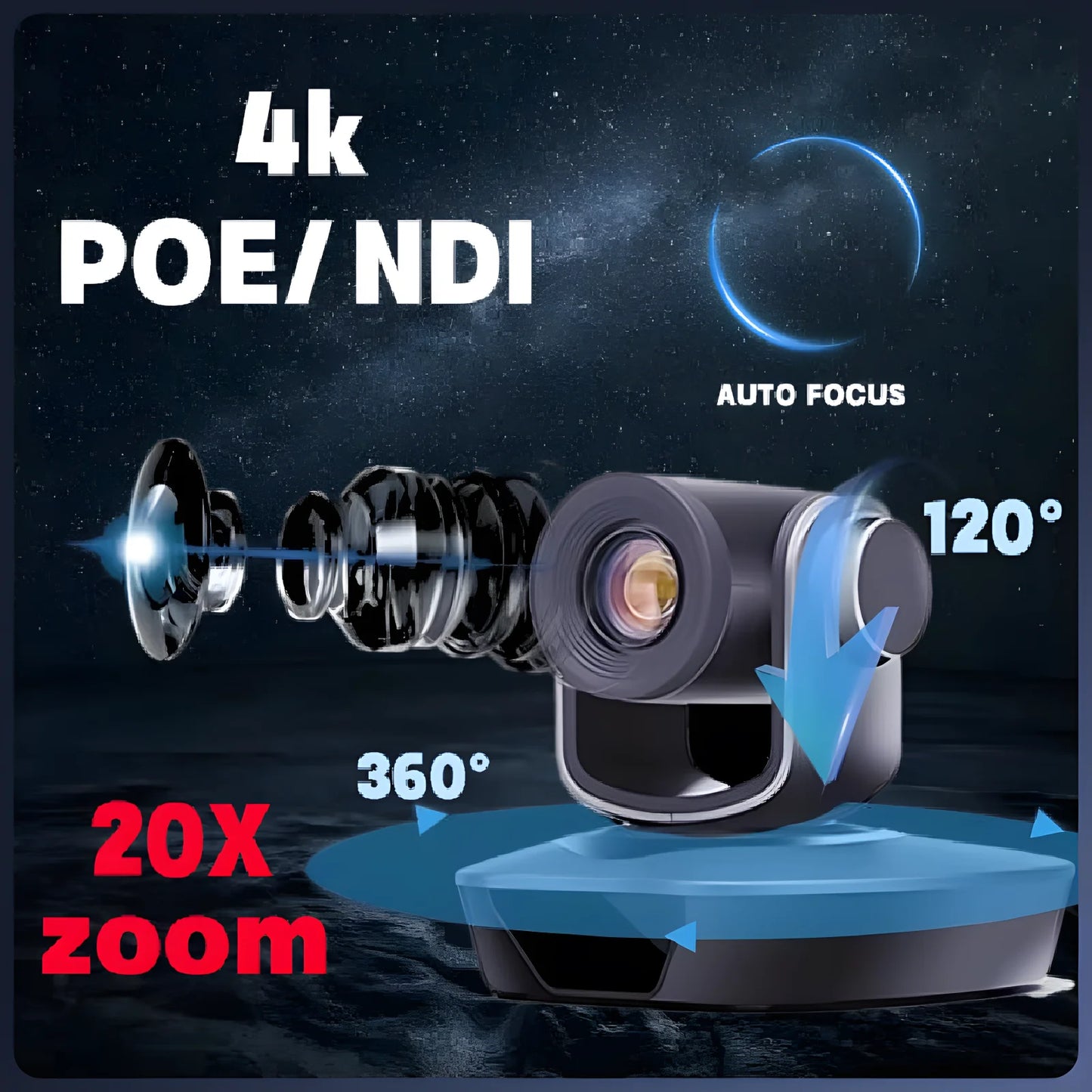 4K PTZ Video Conference Camera Kit with 20X Zoom & NDI