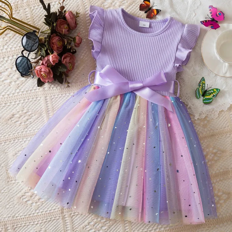 Official My Little Pony "Rainbow Magic" Princess Dress: Lavender Ribbed Bodice & Sequin Tulle Tutu