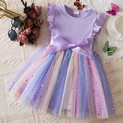Official My Little Pony "Rainbow Magic" Princess Dress: Lavender Ribbed Bodice & Sequin Tulle Tutu