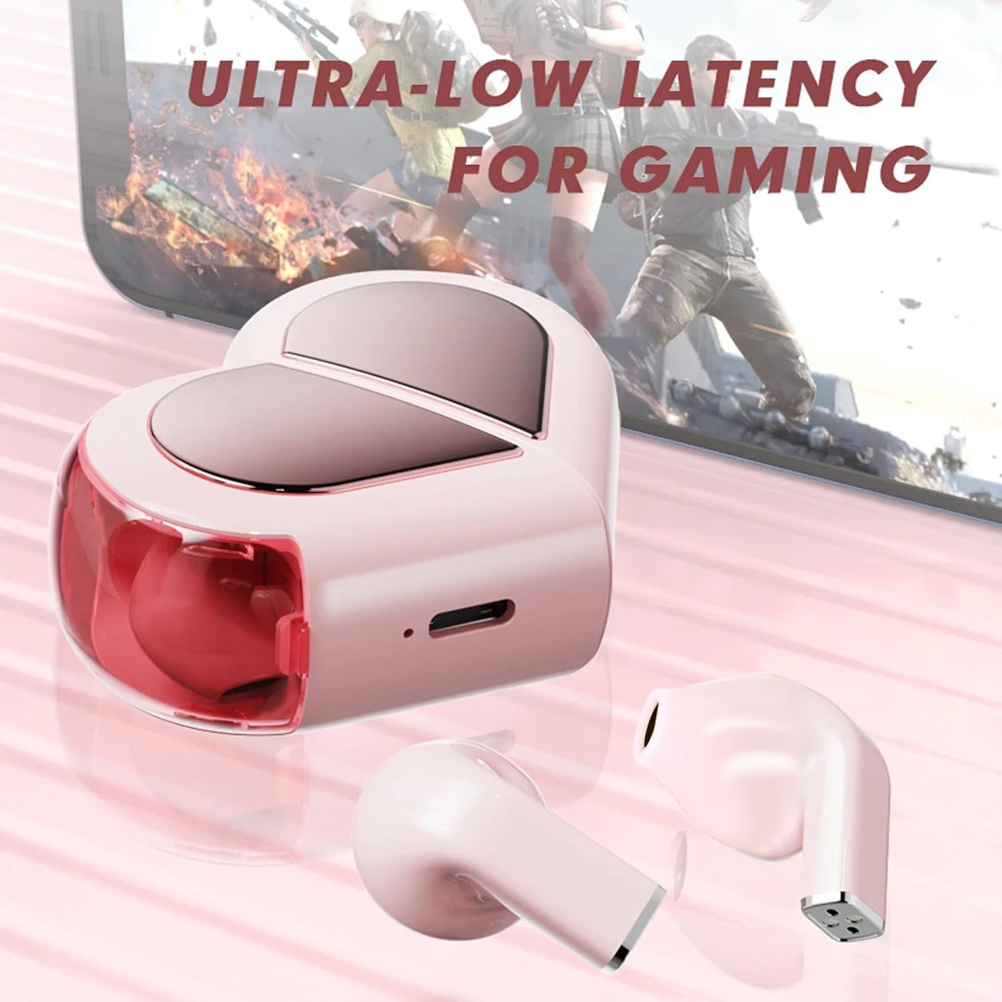 Heart-Shaped Wireless Earbuds