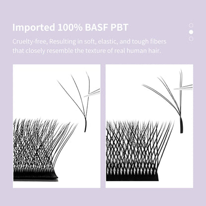 DIYDAY W Shaped Eyelash Extension Premade 3d 4d 5d 6d 7d 8d Mink Faux Lashes BASF PBT Natural Look False Eyelashes