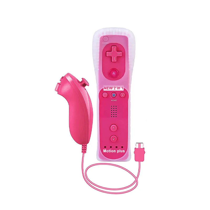 For Nintendo Wii U Joystick 2 in 1 Wireless Remote Gamepad Controller Set Motion Plus Video Games Control Nintendo Wii 1 Pair