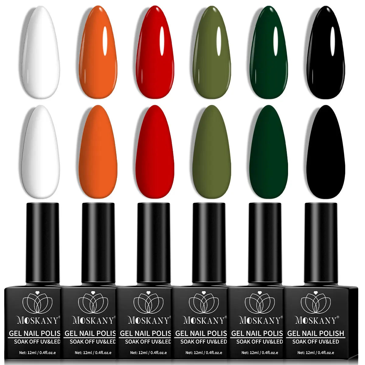 MOSKANY 12ML Nail UV Gel Polish Set Pink Red Manicure 6 Color Soak Off Semi Permanent UV Gel Polish Varnish Kit Nails Supplies