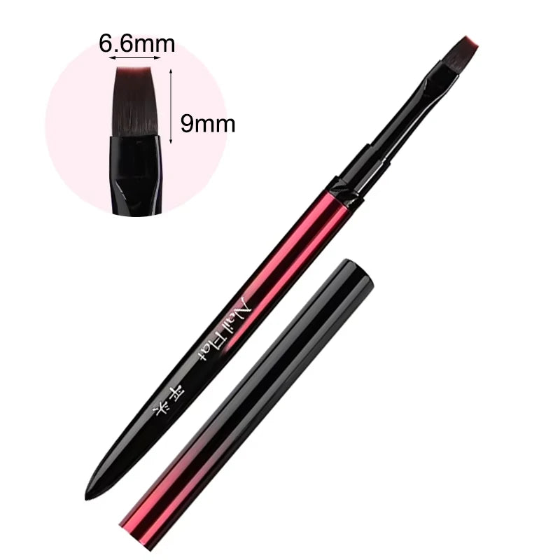 Nail Art Brush Metal Handle Phototherapy Acrylic UV Gel Brush Nails Extension Builder Painting Drawing Pen DIY Manicure Tools