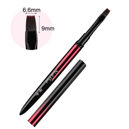 Nail Art Brush Metal Handle Phototherapy Acrylic UV Gel Brush Nails Extension Builder Painting Drawing Pen DIY Manicure Tools