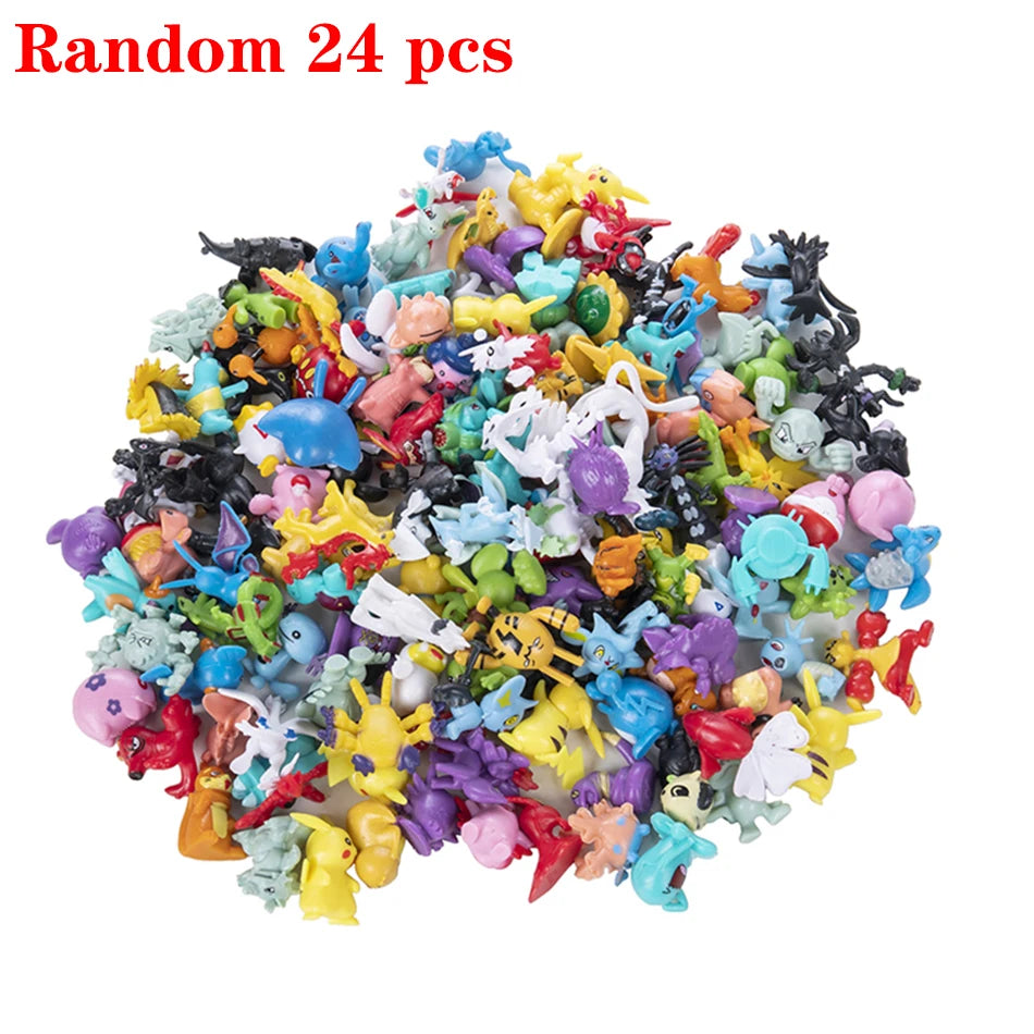 24-144Pcs Different Style Pokemon Anime Figure Pikachu Action Model 2-3CM Mini Model Doll Cute Toy Kids Birthday Christmas Gifts