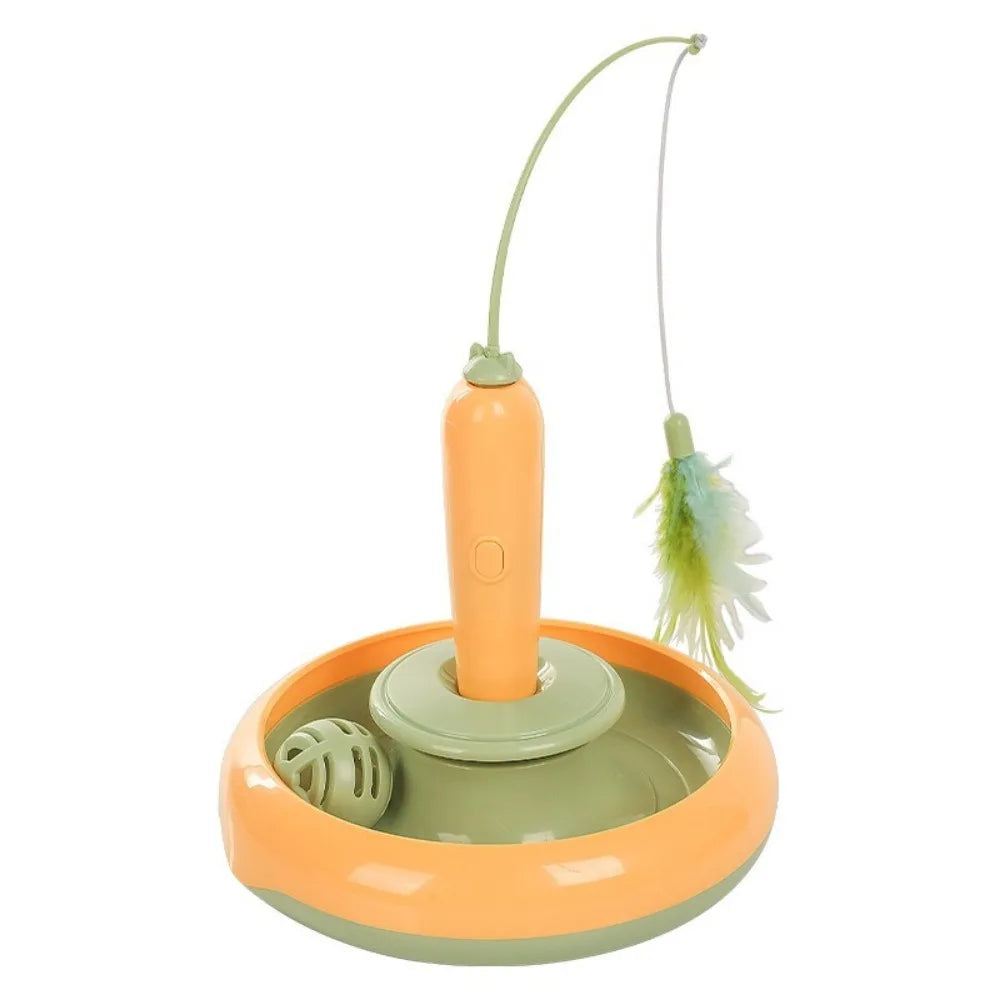 Multifunctional Electric Cat Toy Sturdy Design Self Rotating Interactive Cat Toy Reusable Self Rotating Teaser