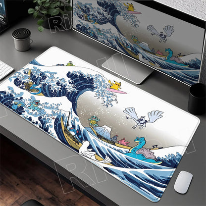 HD 900x400 Rubber Large PC Mousepad Gaming Mouse Pad Accessories Pikachu Slowpoke XXL Desk Keyboard Mat Computer Laptop Mausepad