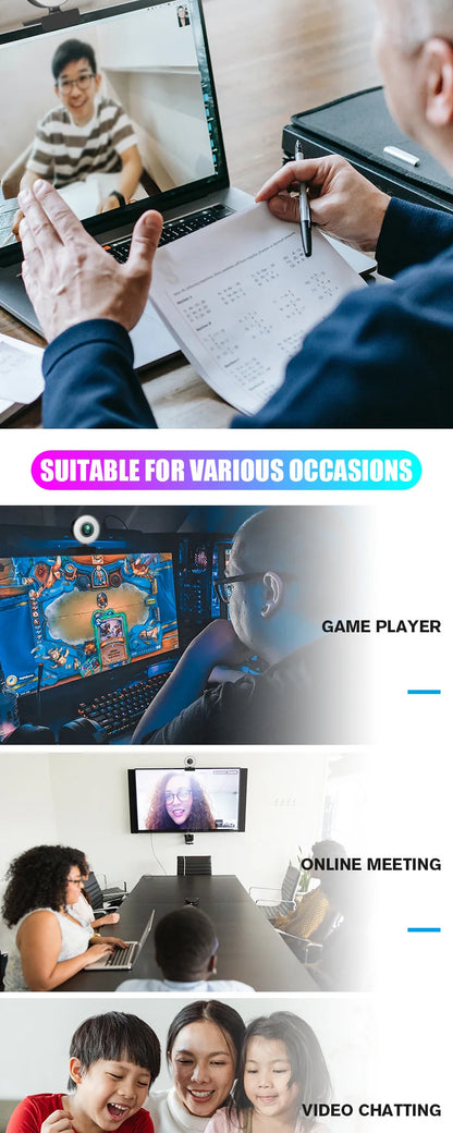 4K Webcam with LED Light 📷✨