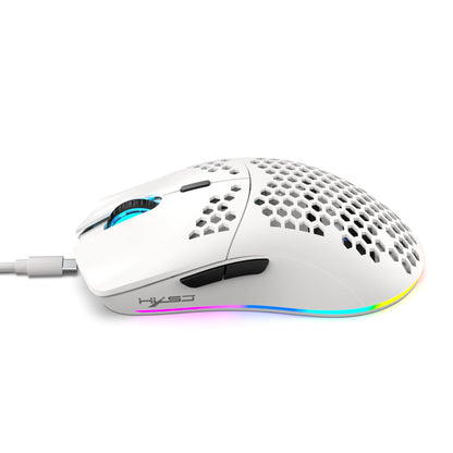 HXSJ T66 3-mode 10000DPI gaming wireless mouse RGB luminous 650mAh rechargeable 6 buttons macro programmable mice for pc desktop