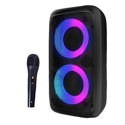 Karaoke Radio FM Bluetooth Speaker Portable Wireless With Microphone Lamp Machine Caixa De Som Sound Box Music Subwoofer LED TWS