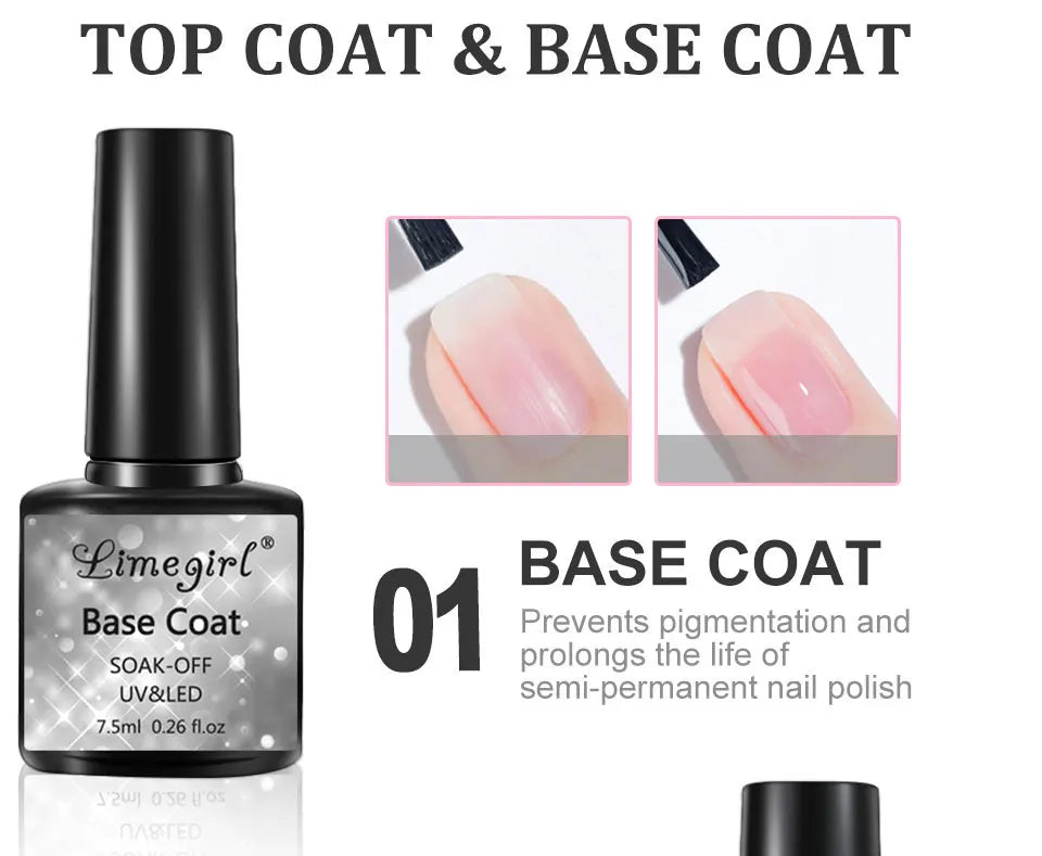 LIMEGIRL 24PCS Gel Nail Polish kit with Nail Art Diamond Powder UV  Soak Base Coat Gel for Nail Art DIY Design Gel Varnish Kit