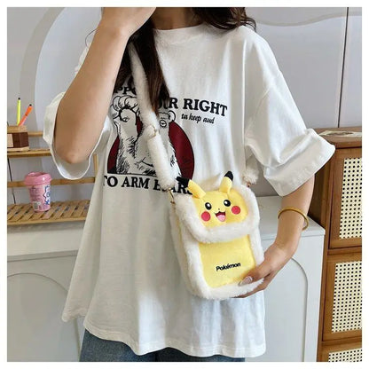 New Cute Pokemon Pikachu Plush Anime Bags Women’s Crossbody Bag Creative Cartoon Decoration Backpack Birthday Gifts Toys