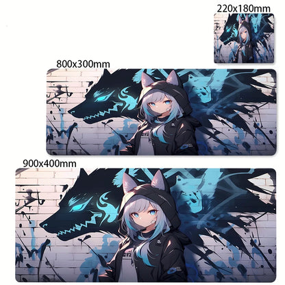 Anime Girl Mouse Pad Kawaii Pink Mousepad Gaming Speed Keyboard Pads Large Gamer Mouse Mat Rubber Desk Mat HD Print Cute Carpet