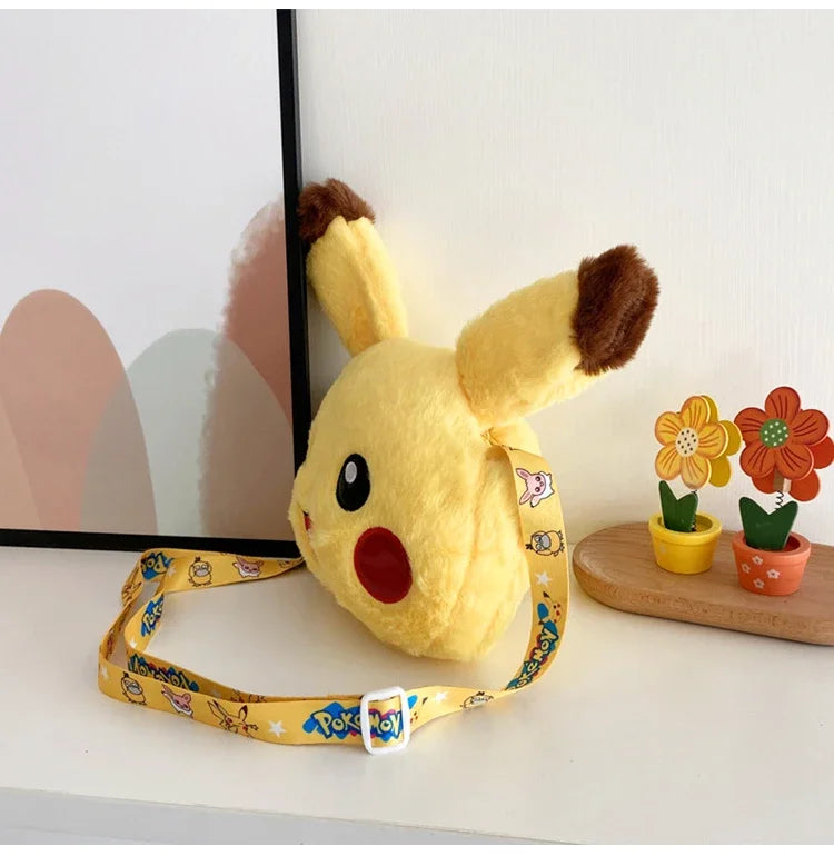 Pokemon Cute Plush Crossbody Bag Anime Figure Messenger Bag Large Capacity Storage Bag Cartoon Cosplay Birthday Party Gift