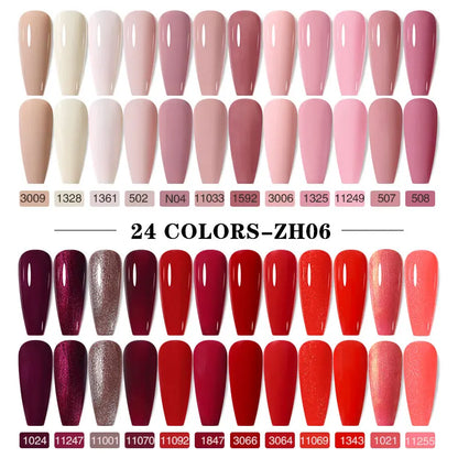Arte Clavo 15ml 24pcs/Set Gel Nail Polish Set Kit Semi Permanent Base Top Coat LED Varnish Summer Neon Colors UV Nails Art Gel