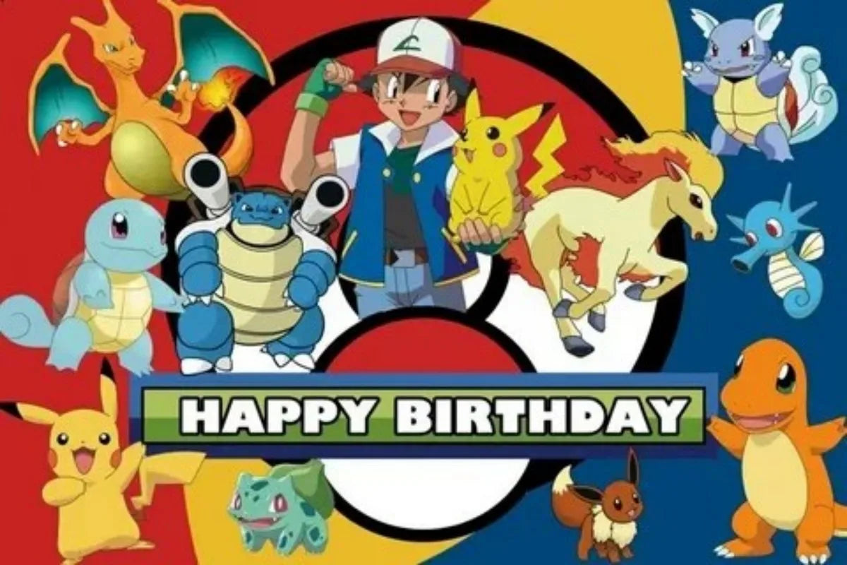 Pikachu Photography Backdrop For Kids Birthday Party Supplies Background Cake Table Decor Banner Room Decoration Poster
