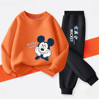 Spring Autumn Children Clothes Set Kid Boy Disney Mickey Sweatshirts Pullover & Pants 2pcs Suit Children Long Sleeve Casual Suit