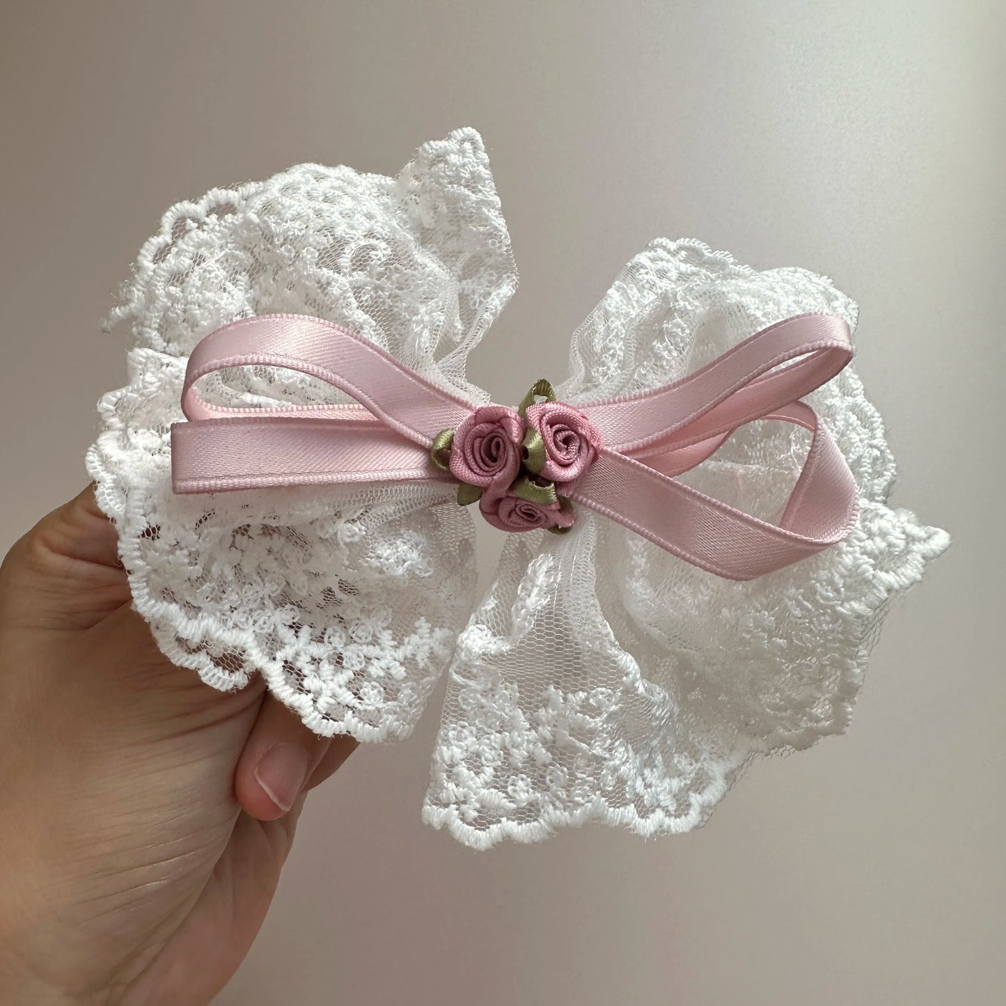 Embroidered Lace Hair Bow.