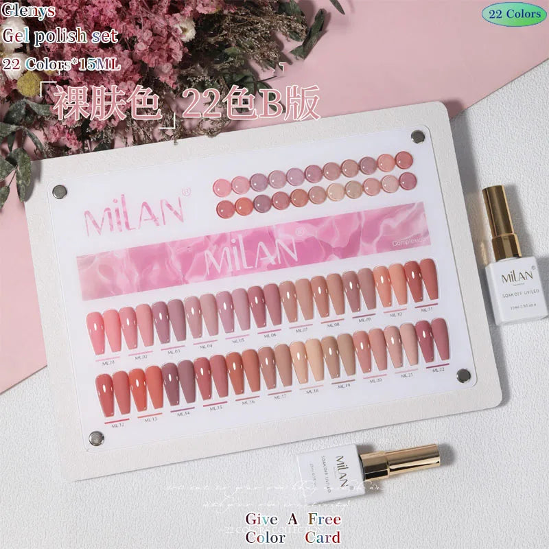 Glenys 22 color series nail polish glue, full network popular color, full immersion gel nail salon, nail art varnish set