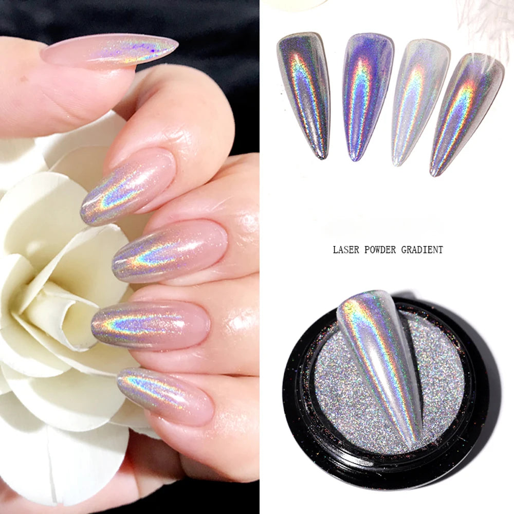 LIMEGIRL 10 Colors Nail Gel Set UV Soak Gel Base Coat Gel with Laser Powder Nail Art DIY Semi-Permanent Gel Varnish Kit