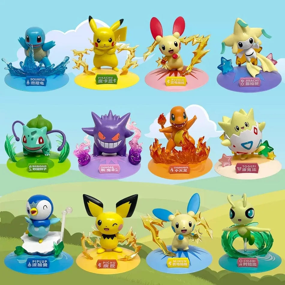 12 style Pok é mon Doll Pikachu Blind Box Anime Models Desktop Decorations Action Figure Collection Pok é mon Toys Birthday Gift