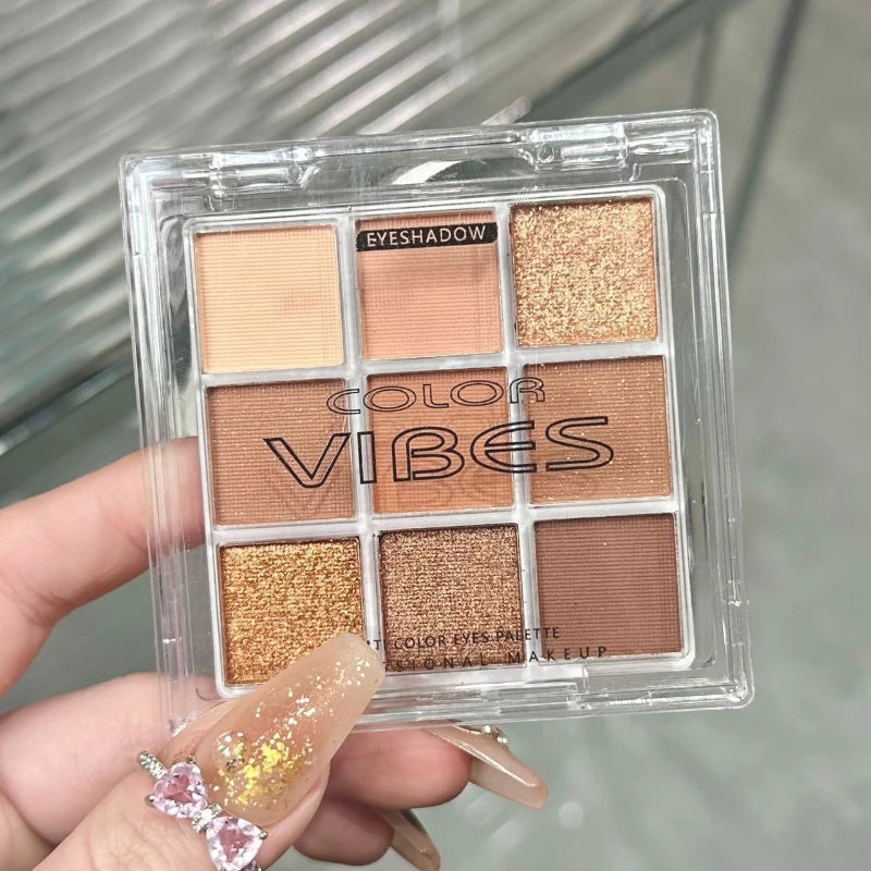 9-Grid Multi-color Eyeshadow Palette Glitter Pearlescent Matte Eye Shadow Shimmer Long Lasting Women Eye Makeup palette Cosmetic