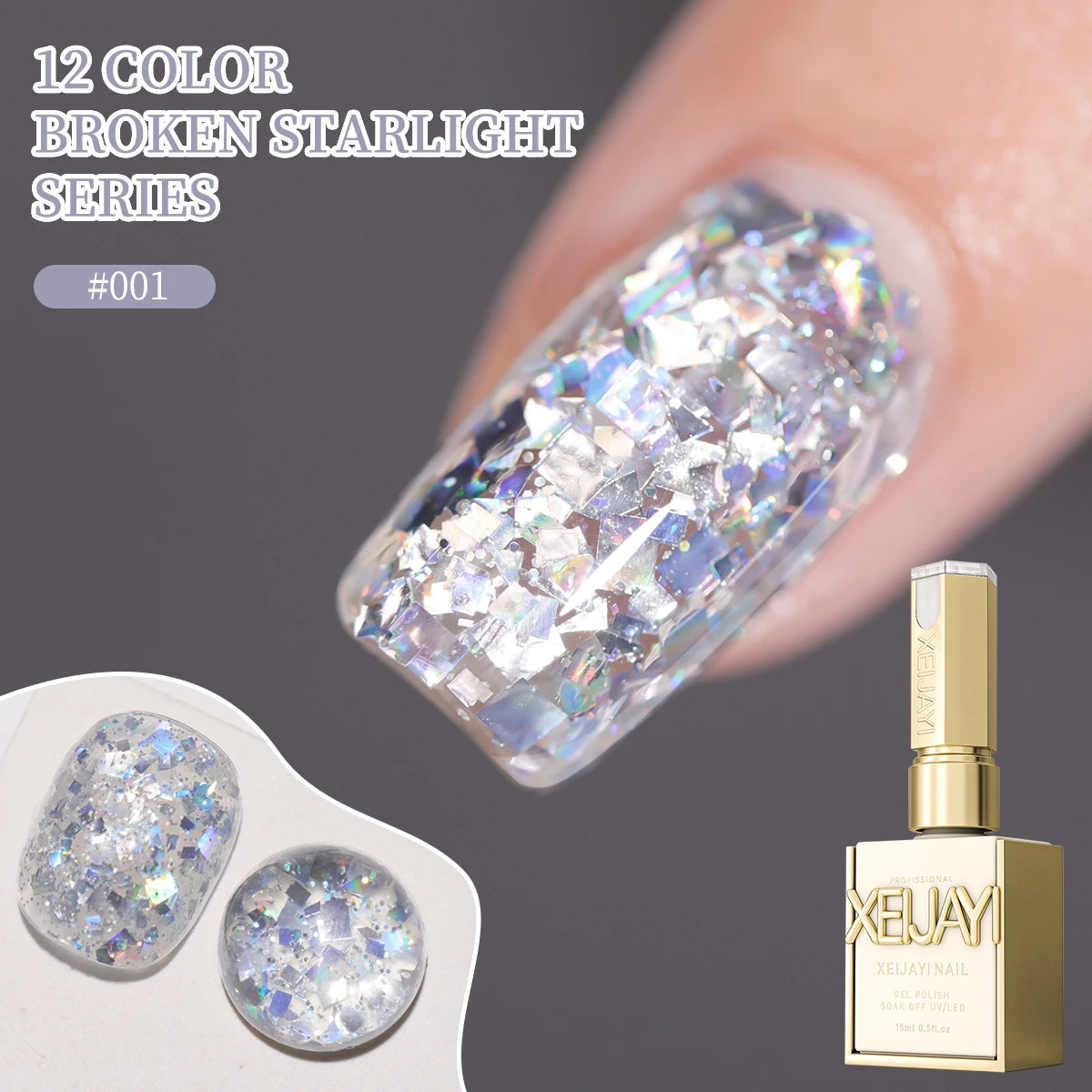 2025 new popular 12-color glittering diamond sequins nail gel, high saturation gloss long-lasting for nail art DIY