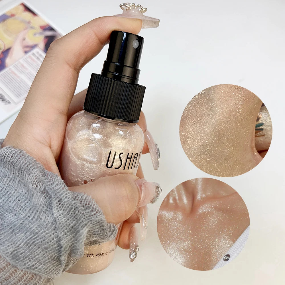 Liquid Face & Body Shimmer Highlighter | 76ml Glow Illuminator & Long-Lasting Oil-Control