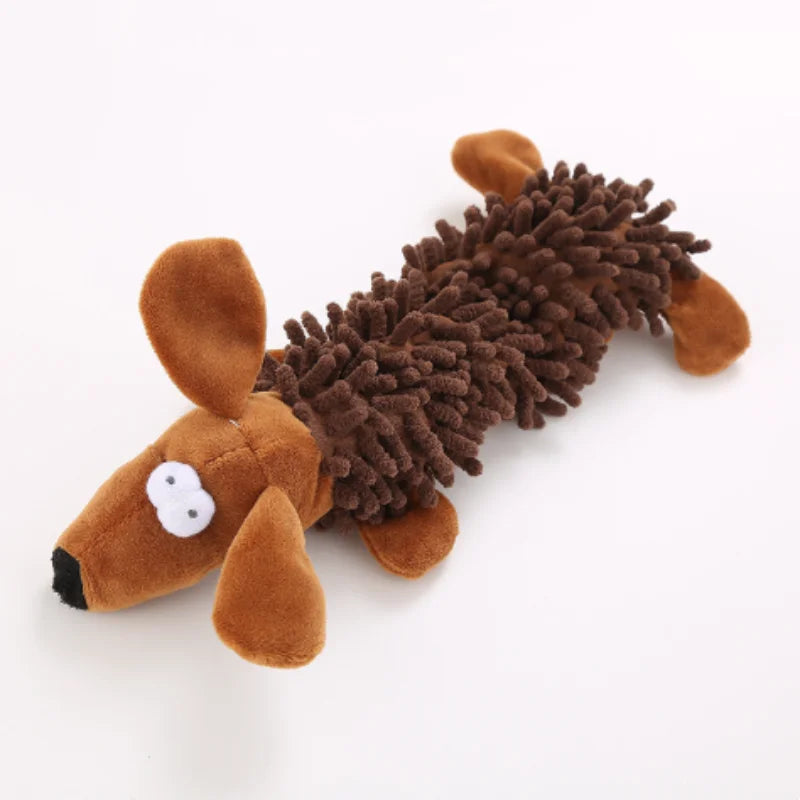 Durable Pet Dog Plush Toy for Small Breeds - Animal Shape Squeaky Chew Cleaning Toy for Chihuahua Yorkshire Bichon Puppies
