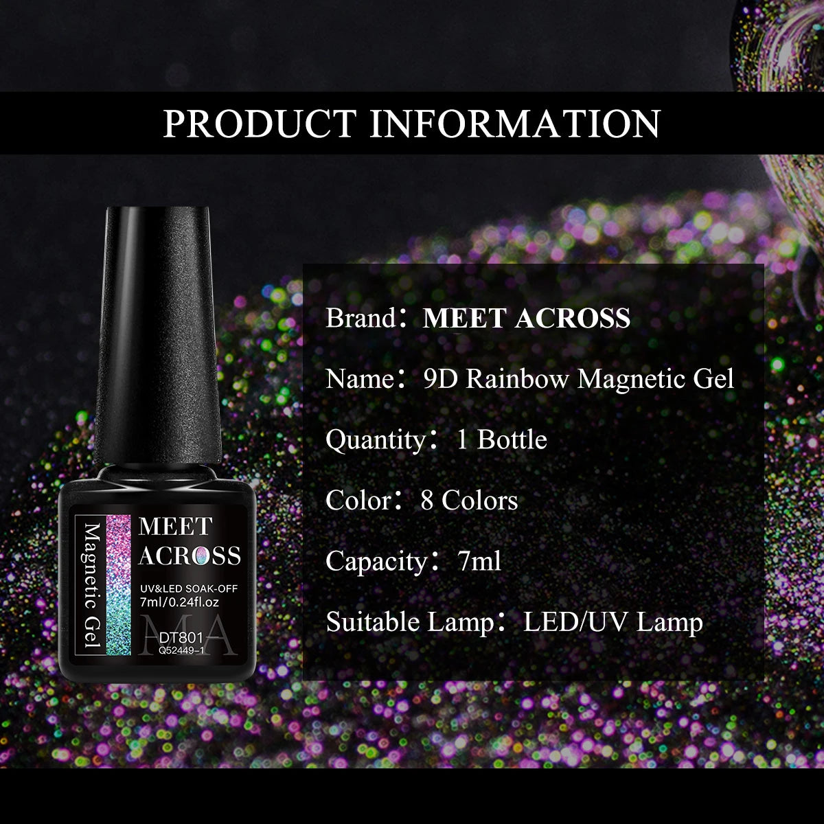 MEET ACROSS 11/9/10Pcs Cat Magnetic Gel Nail Polish 9D Magnetic Gel Semi Permanent Nail Art Soak Off UV Gel Varnish Nails Kit