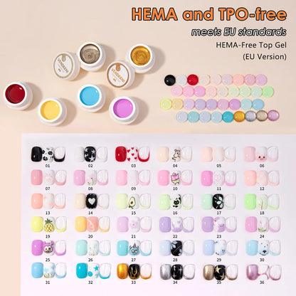Vendeeni 36 Colors/set DIY Painting UV Gel Graffiti Drawing Nail Art Design Gel Nail Polish With Color Card TPO/HEMA FREE