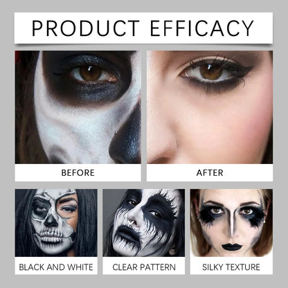 Eelhope Halloween Quick Dry Liquid Face Paint Body Paint Costume Party Waterproof Face Body Art Makeup with Brushes Washable
