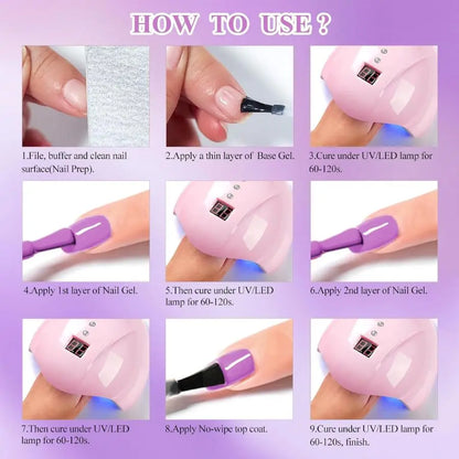 6Pcs Gel Nail Polish Set Milk Tea Popular Color UV Lamp Nail Gel for Nail Art Easy Apply & Soak Off DIY Home Manicure Salon Use