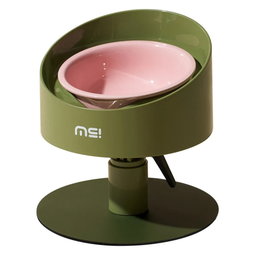 Cat Food Bowl Adjustable Cat Ceramic Bowl Non-Slip Flower Shaped Pet Water Bowl Neck Protection Anti Vomiting Bowl Pet Supplies